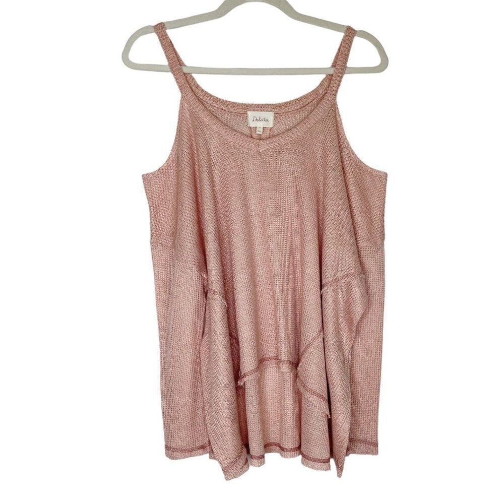 Anthropologie Deletta Blush Pink Sweater Womens Size XS Cold Shoulder
